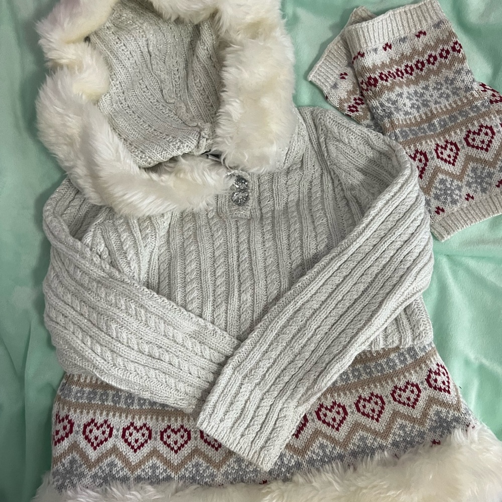 Sweater with skirt and leg warmers